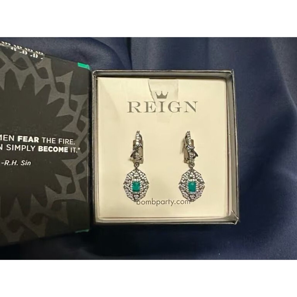 Paraiba on Hematite BP Reign Collection Earrings